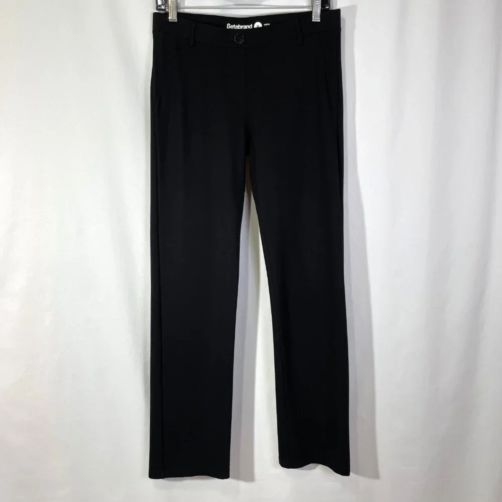 Betabrand Classic Dress Pants Yoga Comfort Pull On Straight Leg Size M - Picture 5 of 15